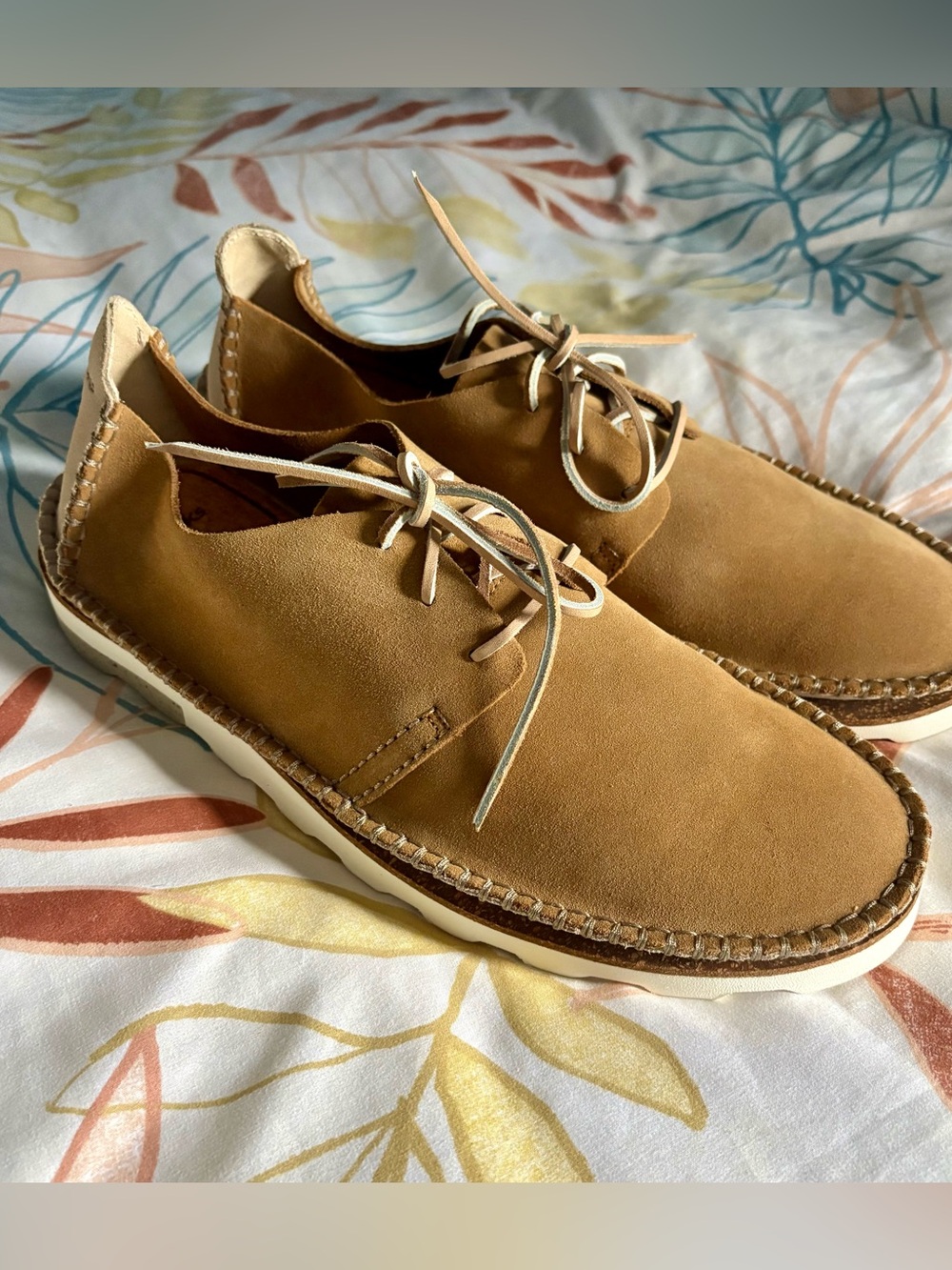 NEW Clarks Dakin Walk Tan Suede Leather Lace-Up Oxford Walking Shoes Sz. 13